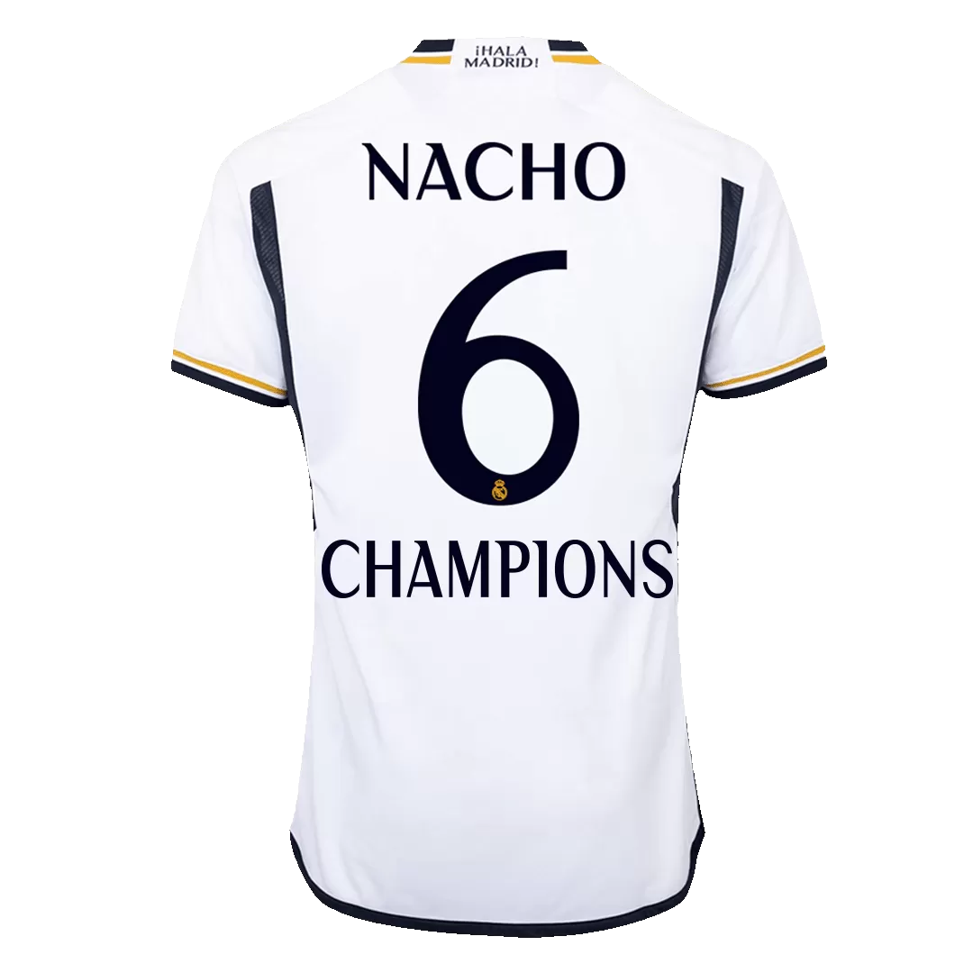 NACHO #6 CHAMPIONS Real Madrid Home Authentic Soccer Jersey 2023/24 - Image 2