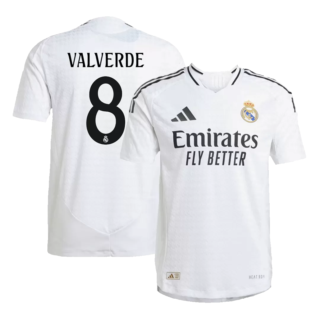 VALVERDE #8 Real Madrid Home Authentic Soccer Jersey