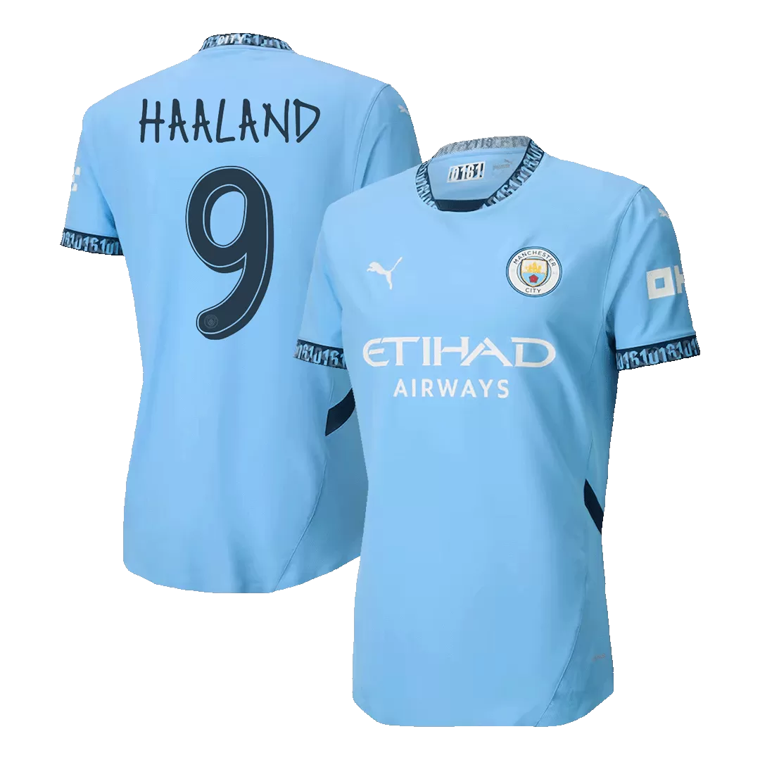 HAALAND #9 Manchester City Home Authentic Soccer Jersey - UCL