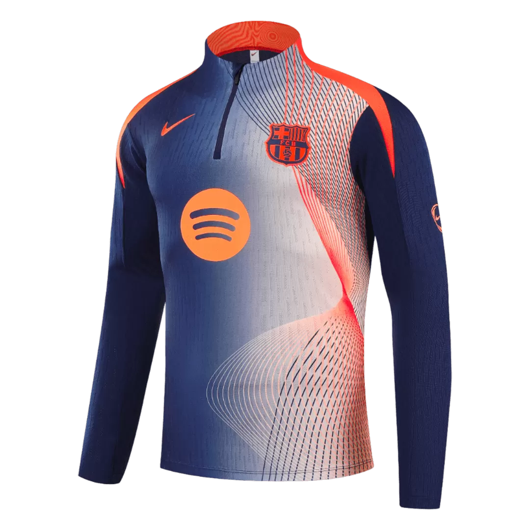 Barcelona 1/4 Zip Tracksuit 2025/26 Black&Orange - Image 3