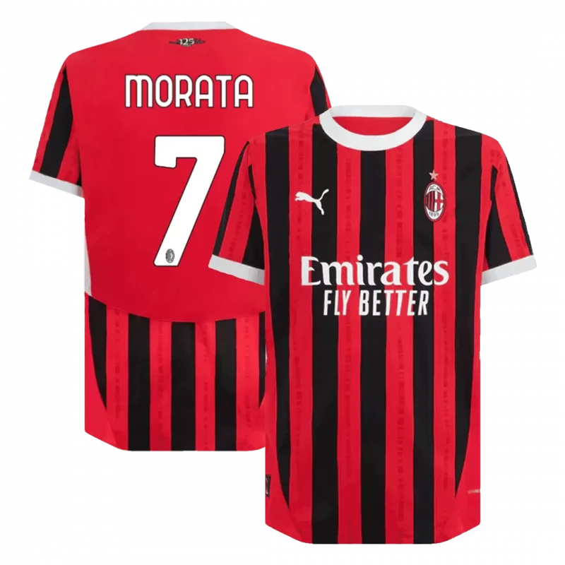 MORATA #7 AC Milan Home Authentic Soccer Jersey