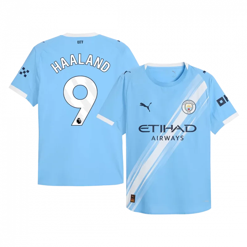 HAALAND #9 Manchester City Home Authentic Soccer Jersey 2025/26