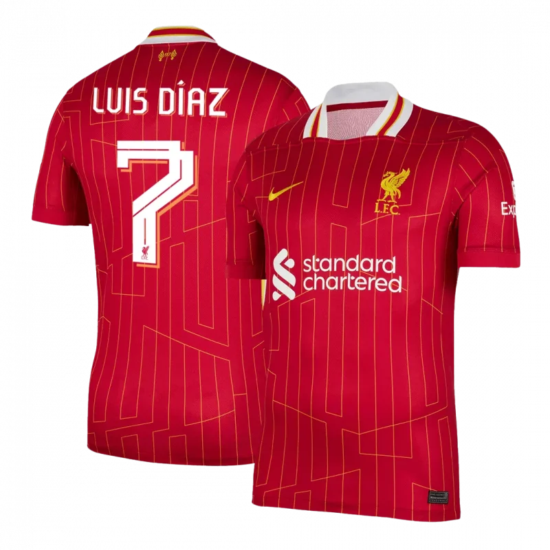 LUIS DÍAZ #7 Liverpool Home Soccer Jersey - UCL
