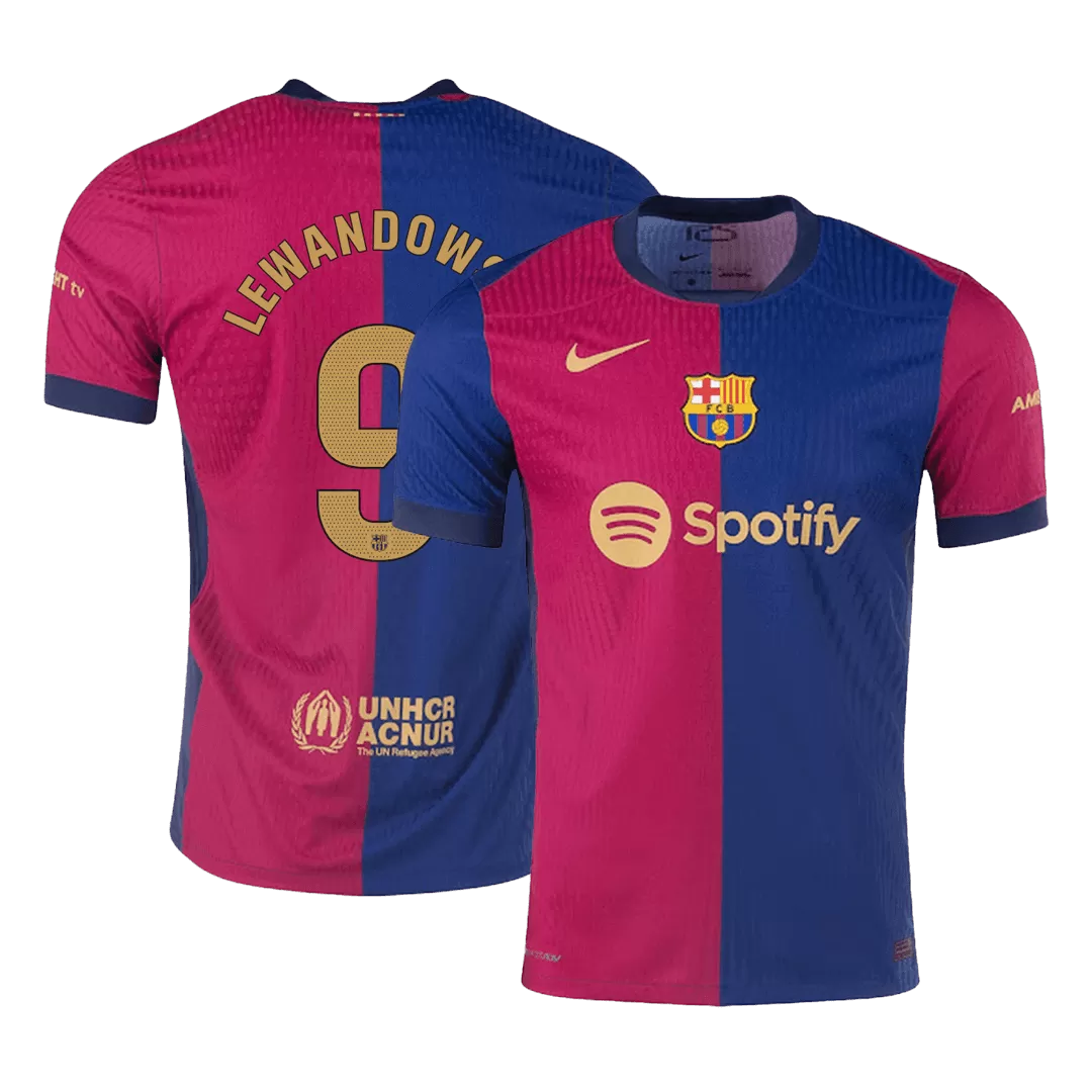 LEWANDOWSKI #9 Barcelona Home Authentic Soccer Jersey