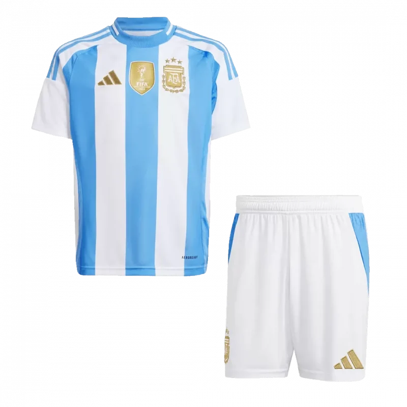 Argentina Home Kids Soccer Jerseys Kit
