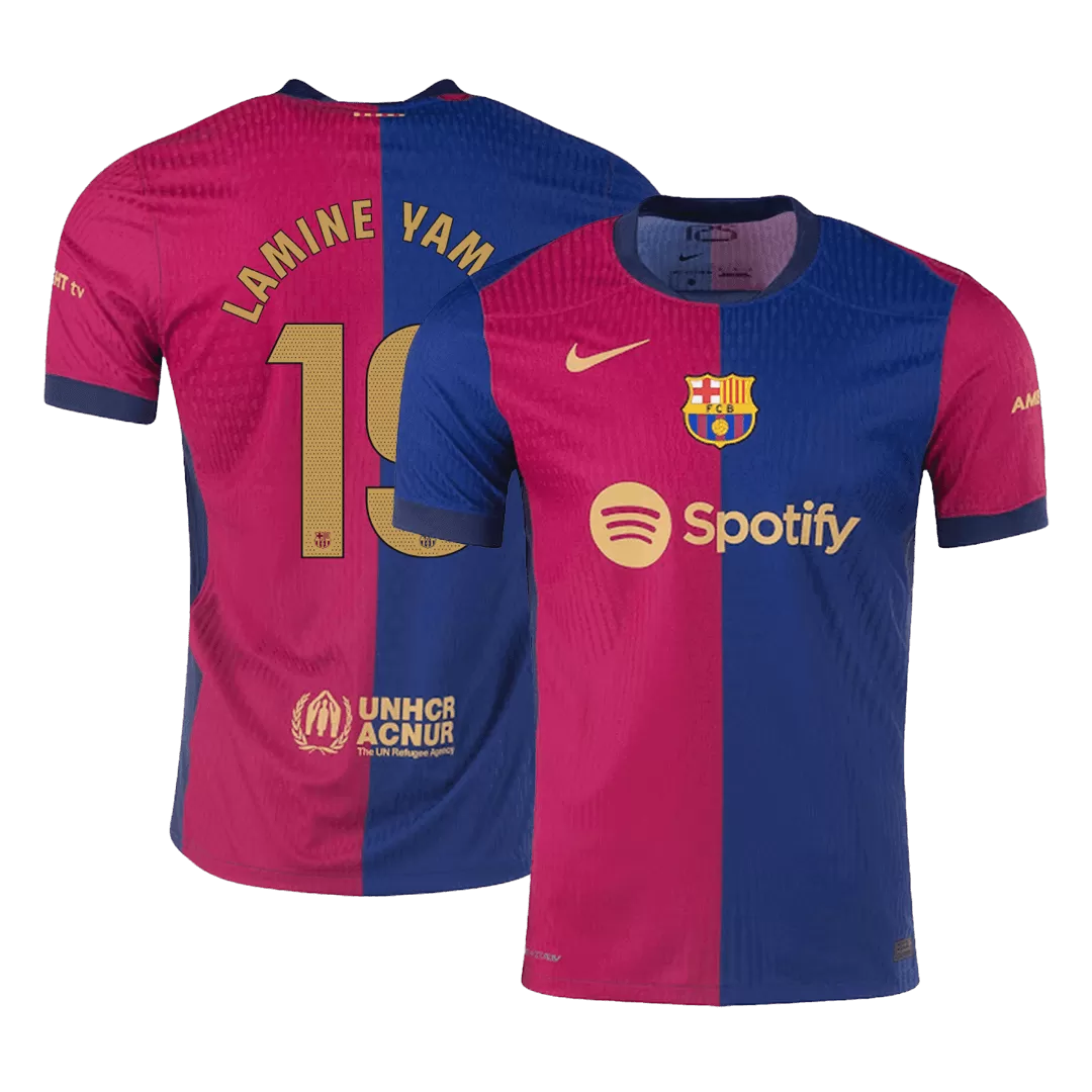 LAMINE YAMAL #19 Barcelona Home Authentic Soccer Jersey
