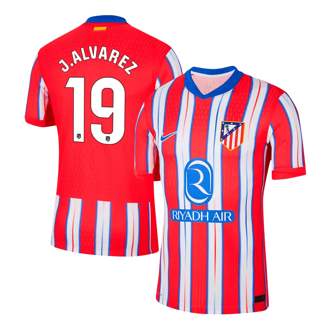 J.ALVAREZ #19 Atletico Madrid Home Player Version Jersey