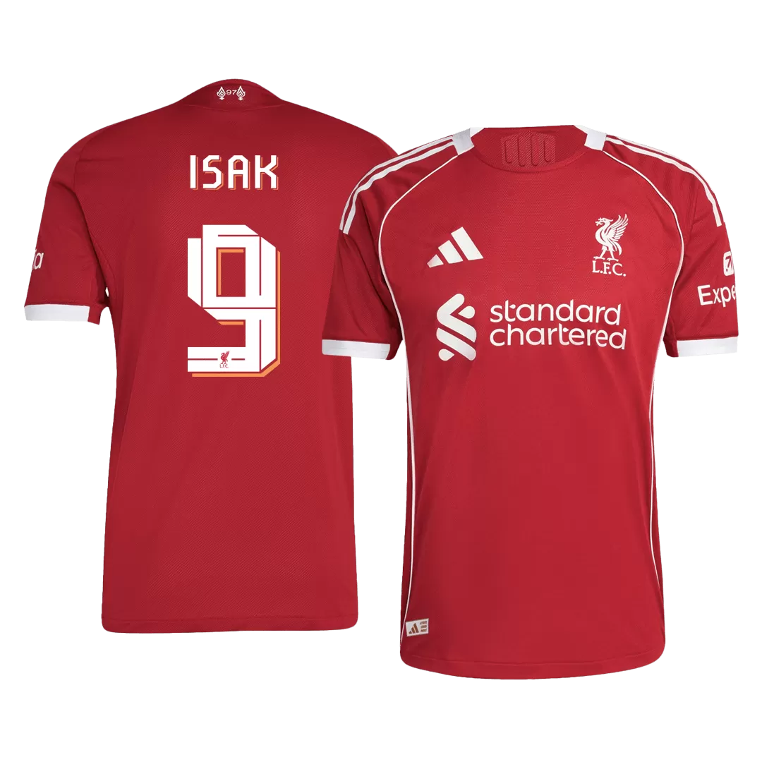 ISAK #9 Liverpool Home Authentic Soccer Jersey 2025/26