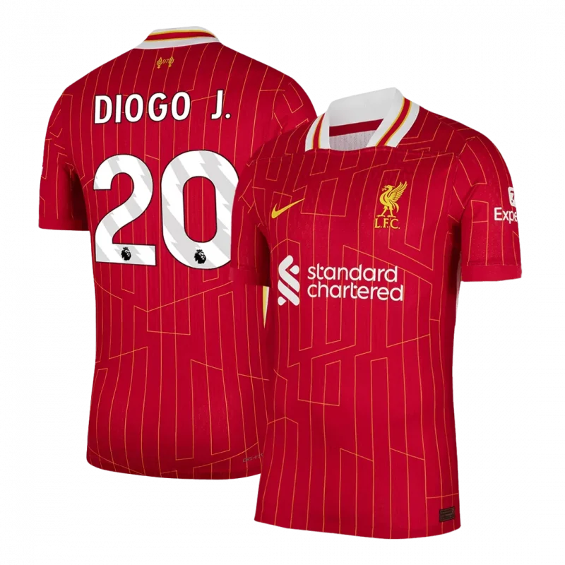 DIOGO J. #20 Liverpool Home Authentic Soccer Jersey