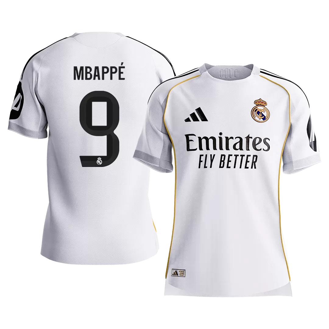 MBAPPÉ #9 Real Madrid Home Authentic Soccer Jersey 2025/26