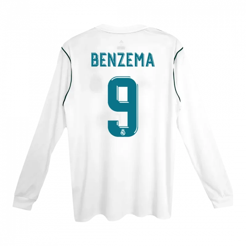 Vintage Soccer Jersey BENZEMA #9 Real Madrid Home Long Sleeve 2017/18