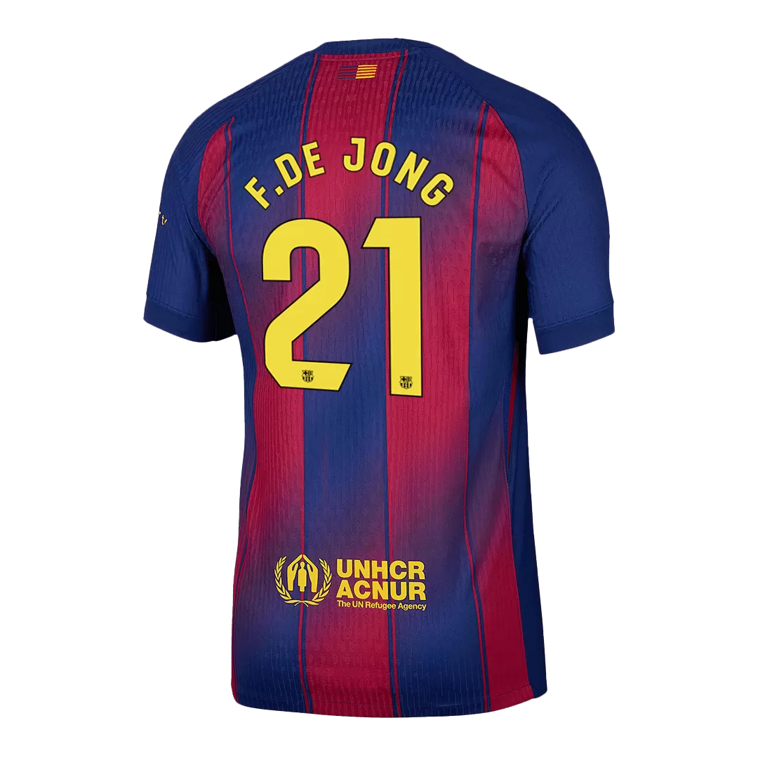 F.DE JONG #21 Barcelona Home Authentic Soccer Jersey 2025/26 - Image 3
