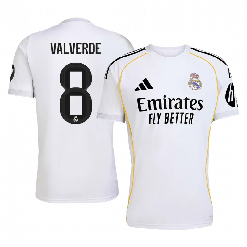 VALVERDE #8 Real Madrid Home Soccer Jersey 2025/26