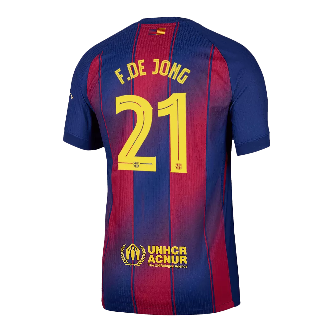 F.DE JONG #21 Barcelona Home Authentic Soccer Jersey 2025/26 - UCL - Image 3