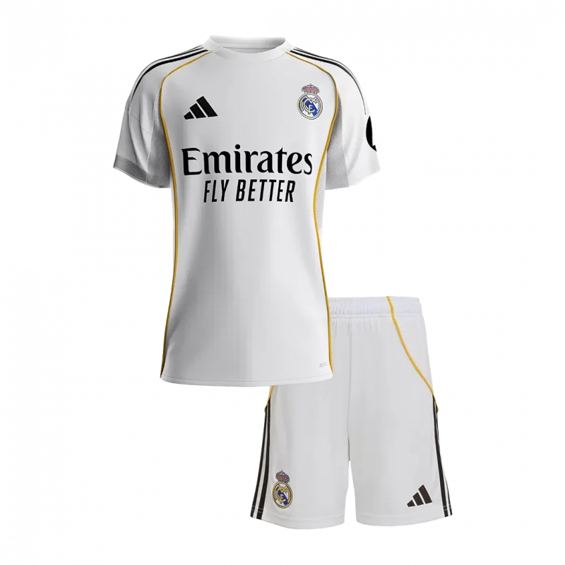 Real Madrid Home Kids Soccer Jerseys Kit 2025/26