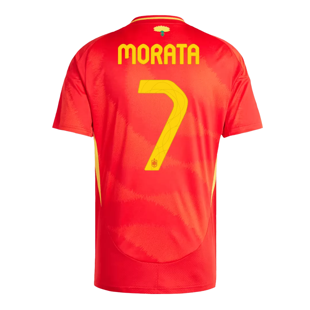 MORATA #7 Spain Home Soccer Jersey EURO - Image 3