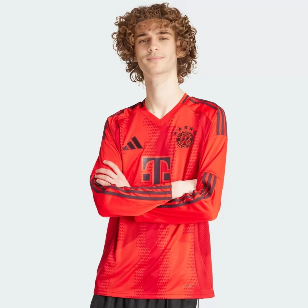 Bayern Munich Home Long Sleeve Soccer Jersey - Image 3