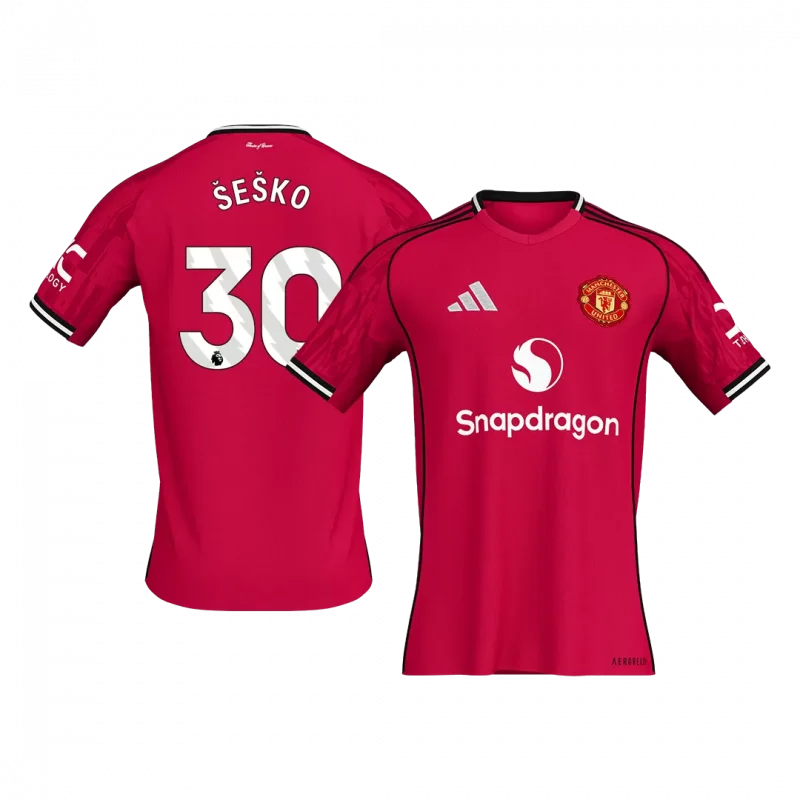 ŠEŠKO #30 Manchester United Home Soccer Jersey 2025/26