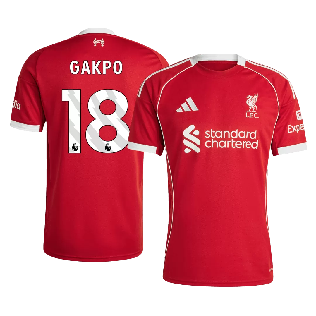 GAKPO #18 Liverpool Home Soccer Jersey 2025/26