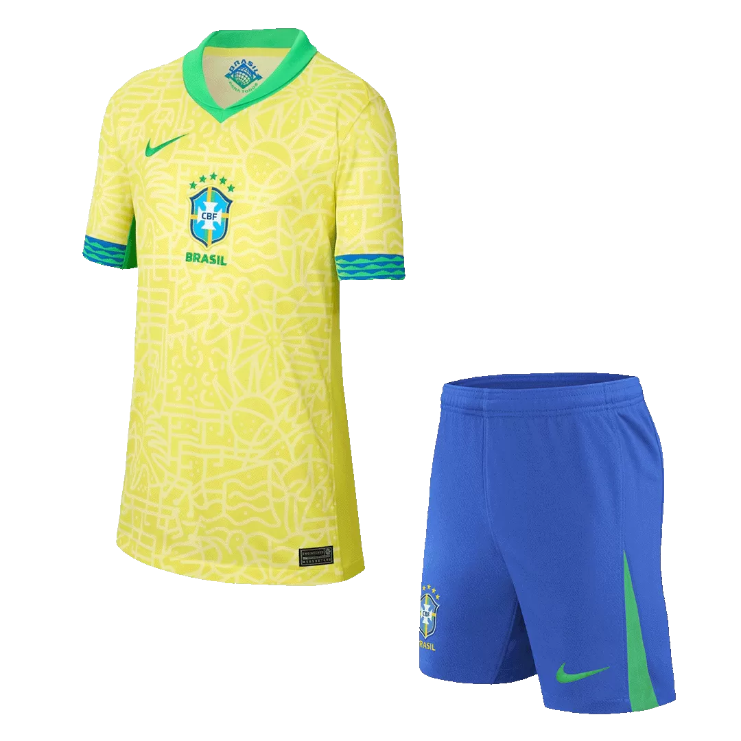Brazil Home Kids Soccer Jerseys Kit Copa America