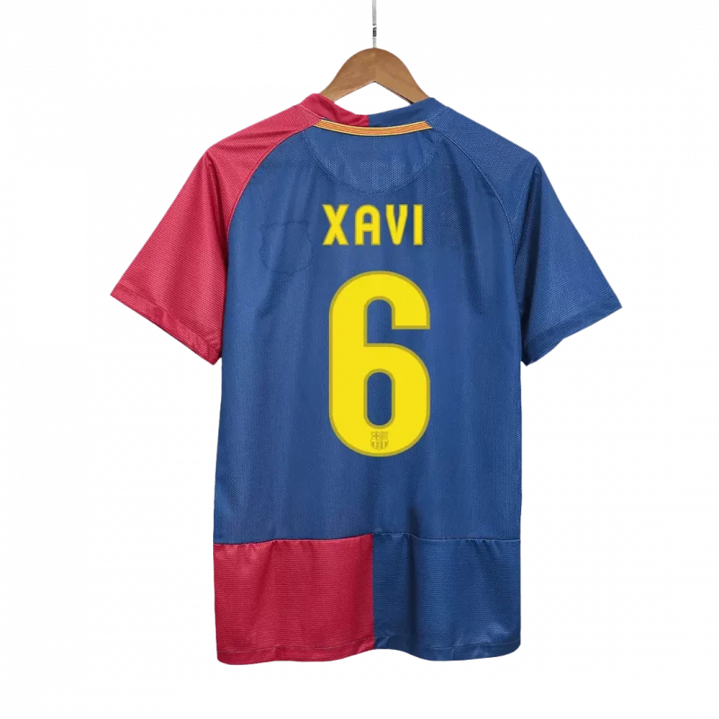 Vintage Soccer Jersey XAVI #6 Barcelona Home 2008/09 - UCL Final