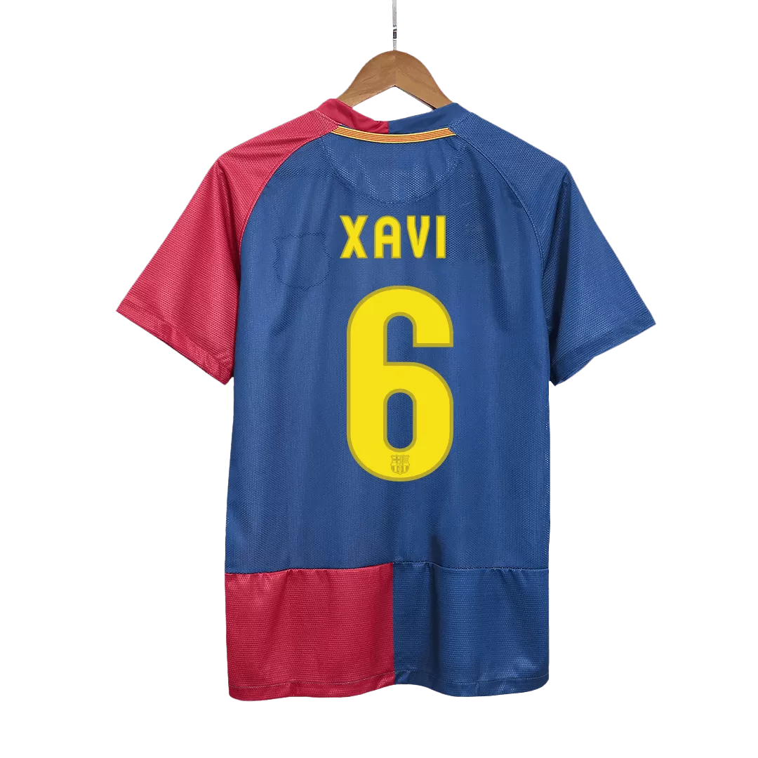 Vintage Soccer Jersey XAVI #6 Barcelona Home 2008/09 - UCL Final