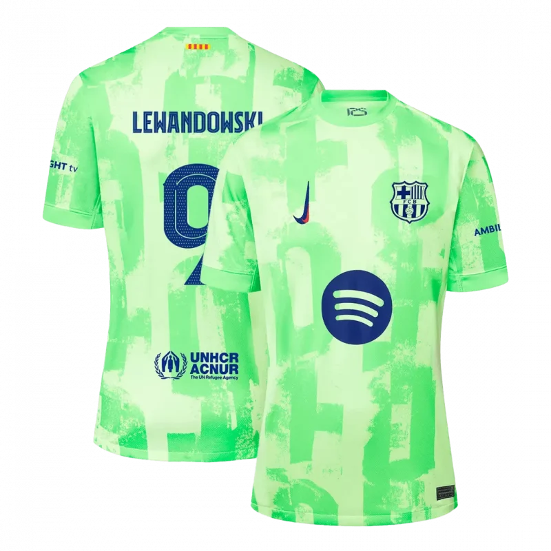 LEWANDOWSKI #9 Barcelona Third Away Soccer Jersey - UCL（Spotify Logo Without Text）