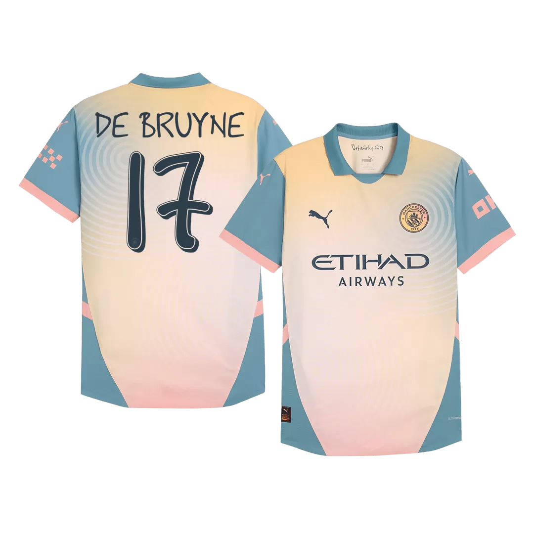 DE BRUYNE #17 Manchester City Fourth Away Authentic Soccer Jersey - Definitely City