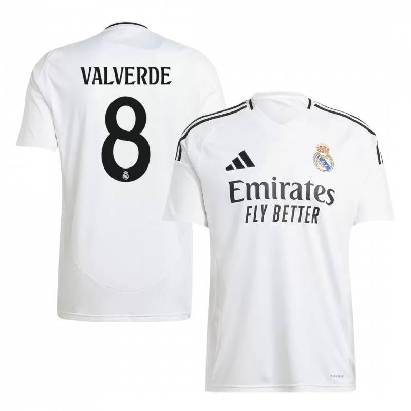 VALVERDE #8 Real Madrid Home Soccer Jersey