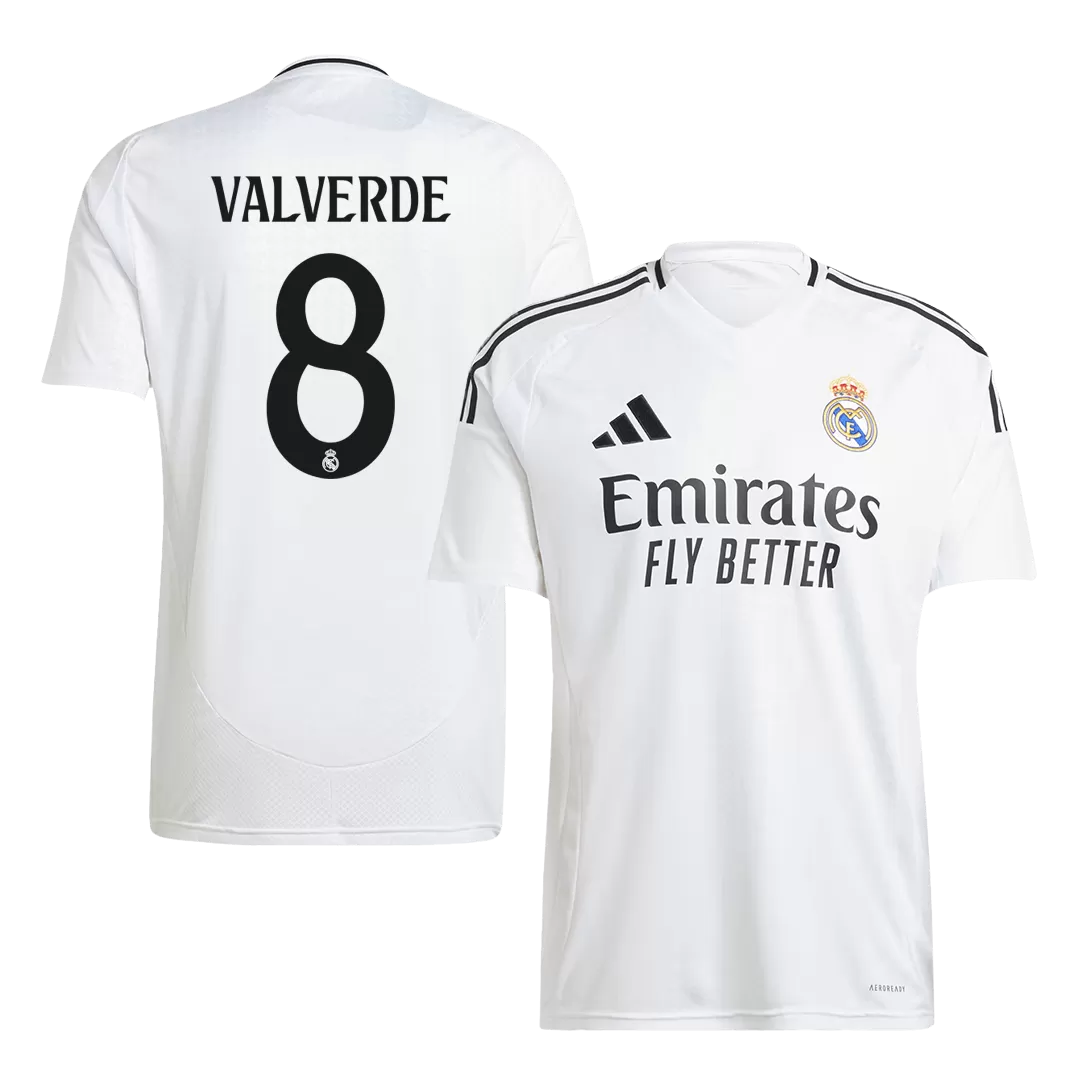 VALVERDE #8 Real Madrid Home Soccer Jersey