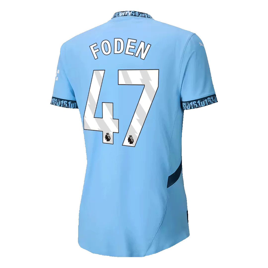 FODEN #47 Manchester City Home Authentic Soccer Jersey - Image 3