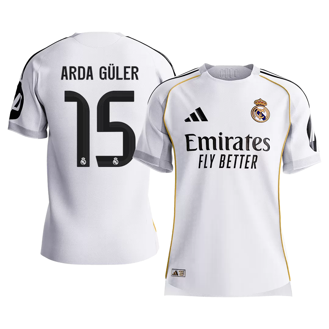 ARDA GÜLER #15 Real Madrid Home Player Version Jersey 2025/26