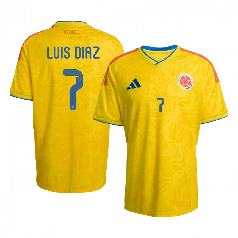 LUIS DíAZ #7 Colombia Home Soccer Jersey World Cup 2026