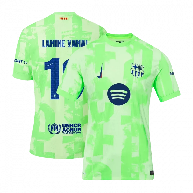 LAMINE YAMAL #19 Barcelona Third Away Authentic Soccer Jersey- UCL(Spotify Logo Without Text)