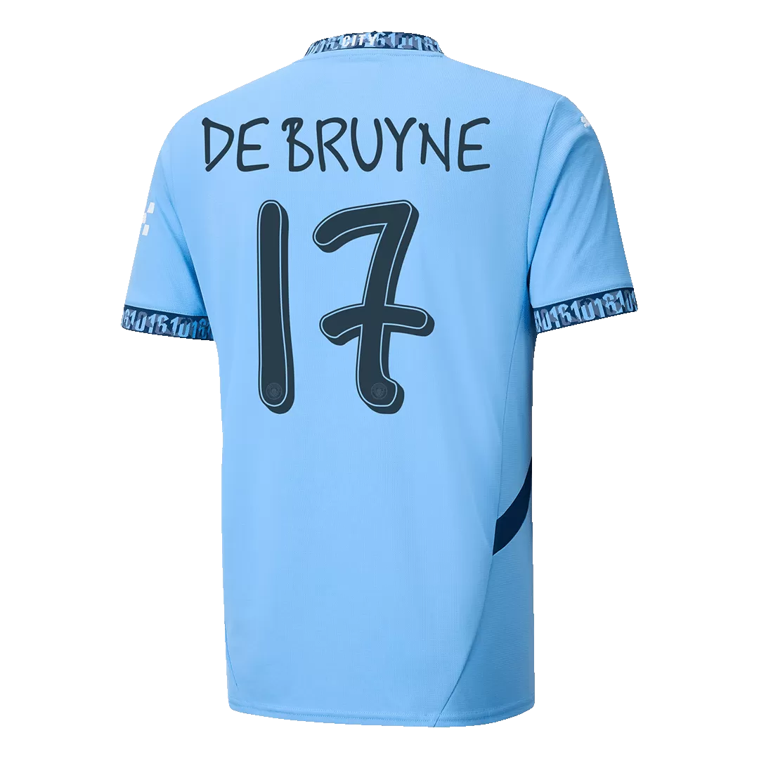 DE BRUYNE #17 Manchester City Home Soccer Jersey - UCL - Image 3