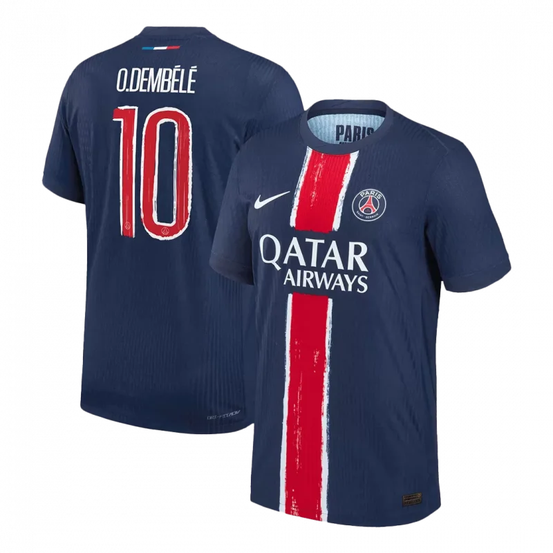 O.DEMBÉLÉ #10 PSG Home Authentic Soccer Jersey - UCL