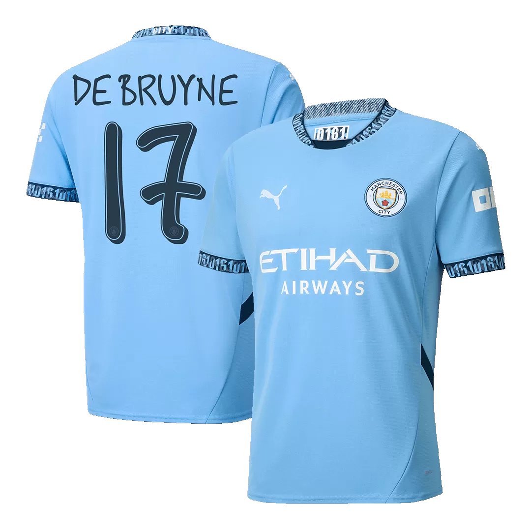 DE BRUYNE #17 Manchester City Home Soccer Jersey - UCL