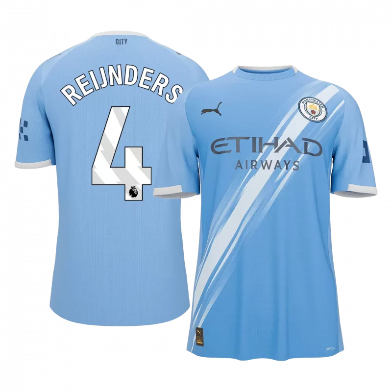 REIJNDERS #4 Manchester City Home Soccer Jersey 2025/26