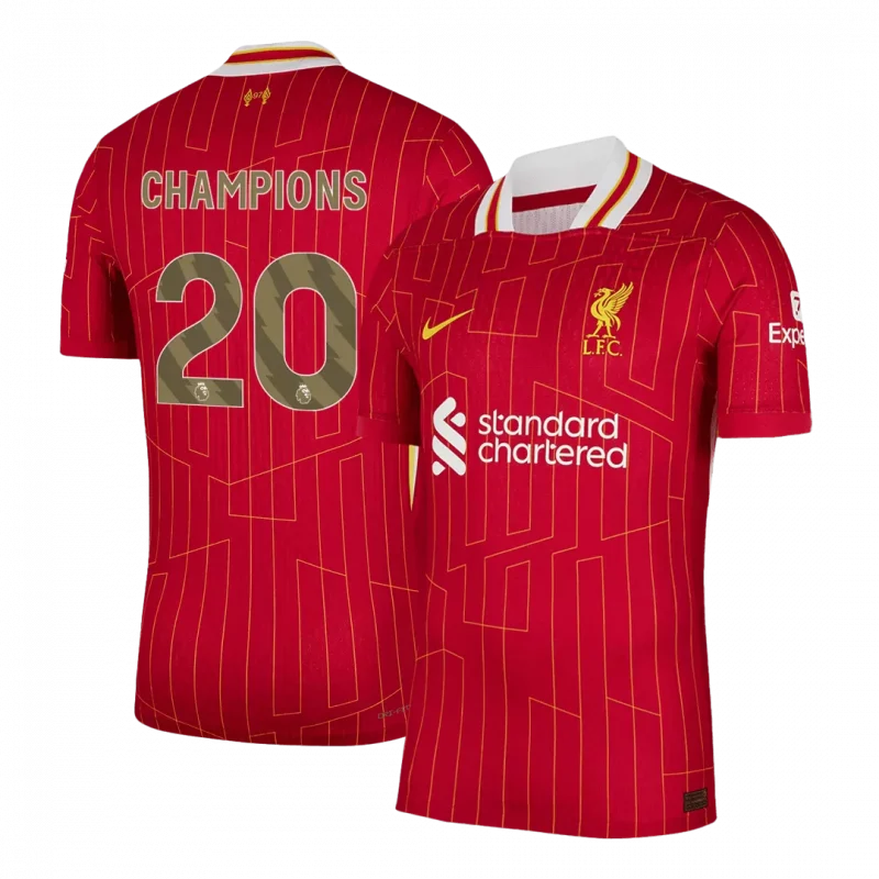 CHAMPIONS #20 Liverpool Home Authentic Soccer Jersey