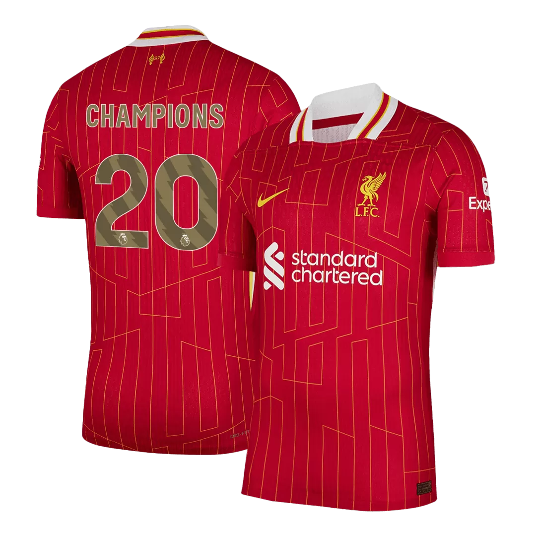 CHAMPIONS #20 Liverpool Home Authentic Soccer Jersey