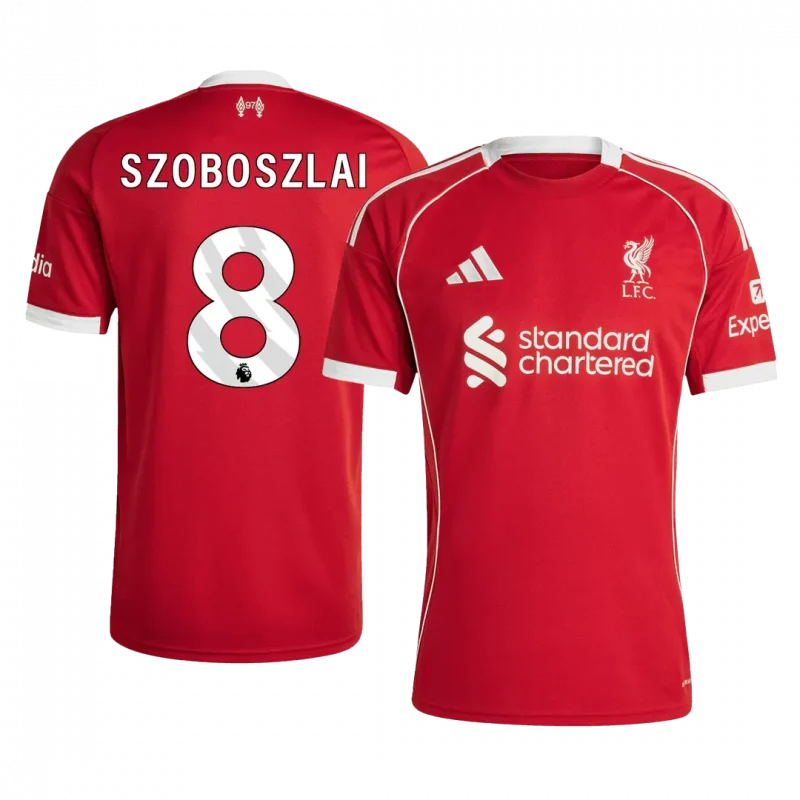 SZOBOSZLAI #8 Liverpool Home Soccer Jersey 2025/26