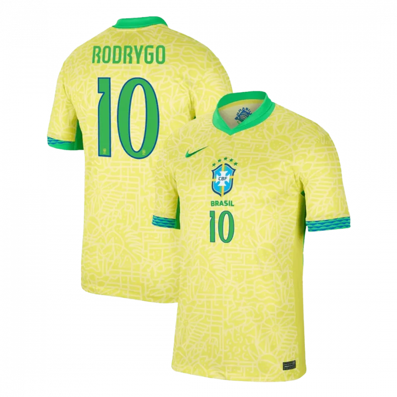 RODRYGO #10 Brazil Home Soccer Jersey Copa America