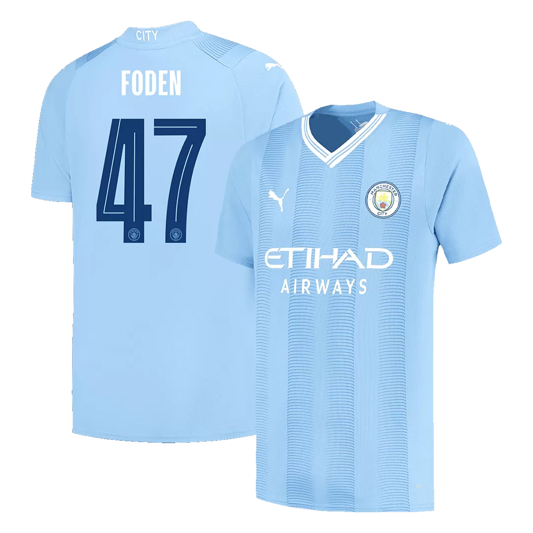 FODEN #47 Manchester City Home Soccer Jersey 2023/24 - UCL