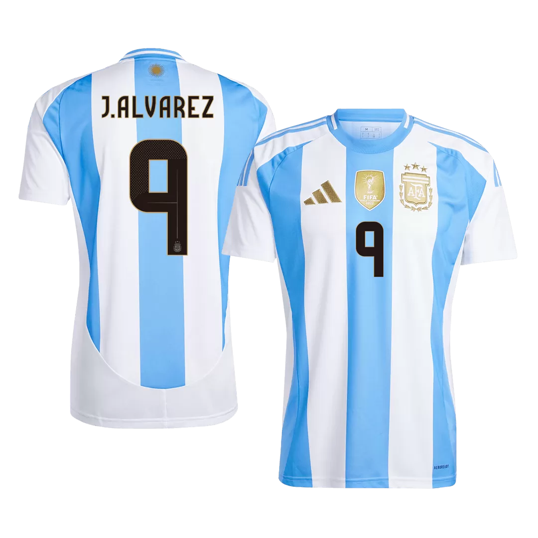 J.ALVAREZ #9 Argentina Home Soccer Jersey