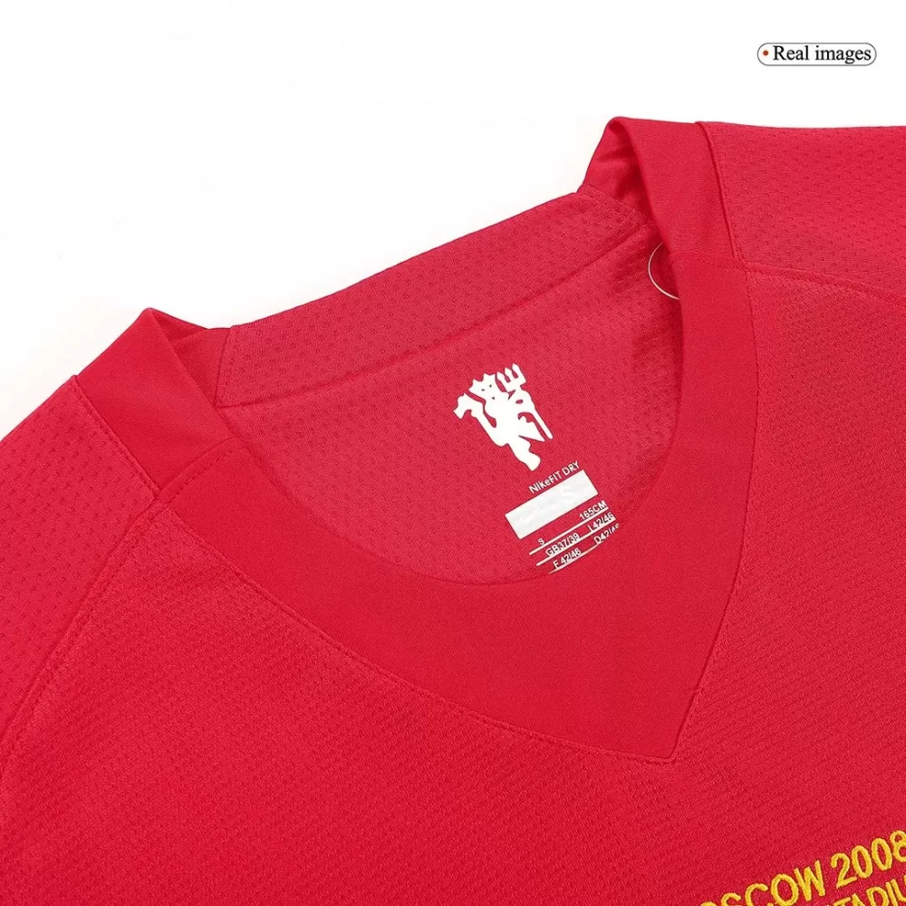 Retro Soccer Jersey Manchester United Home Long Sleeve 2007/08 - UCL - Image 4