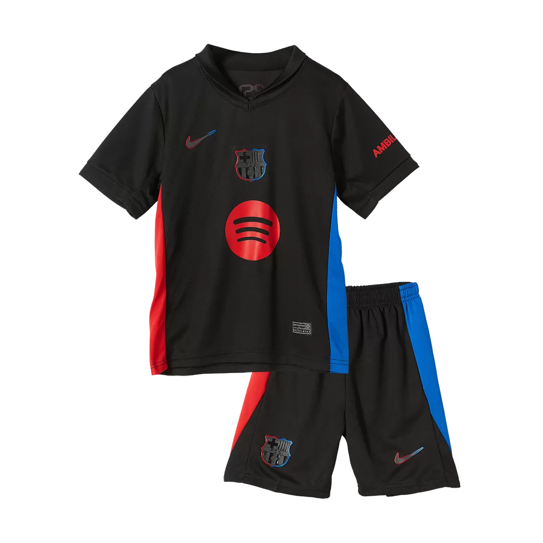 Barcelona Away Kids Soccer Jerseys Kit - Spotify Logo Without Text - Image 3