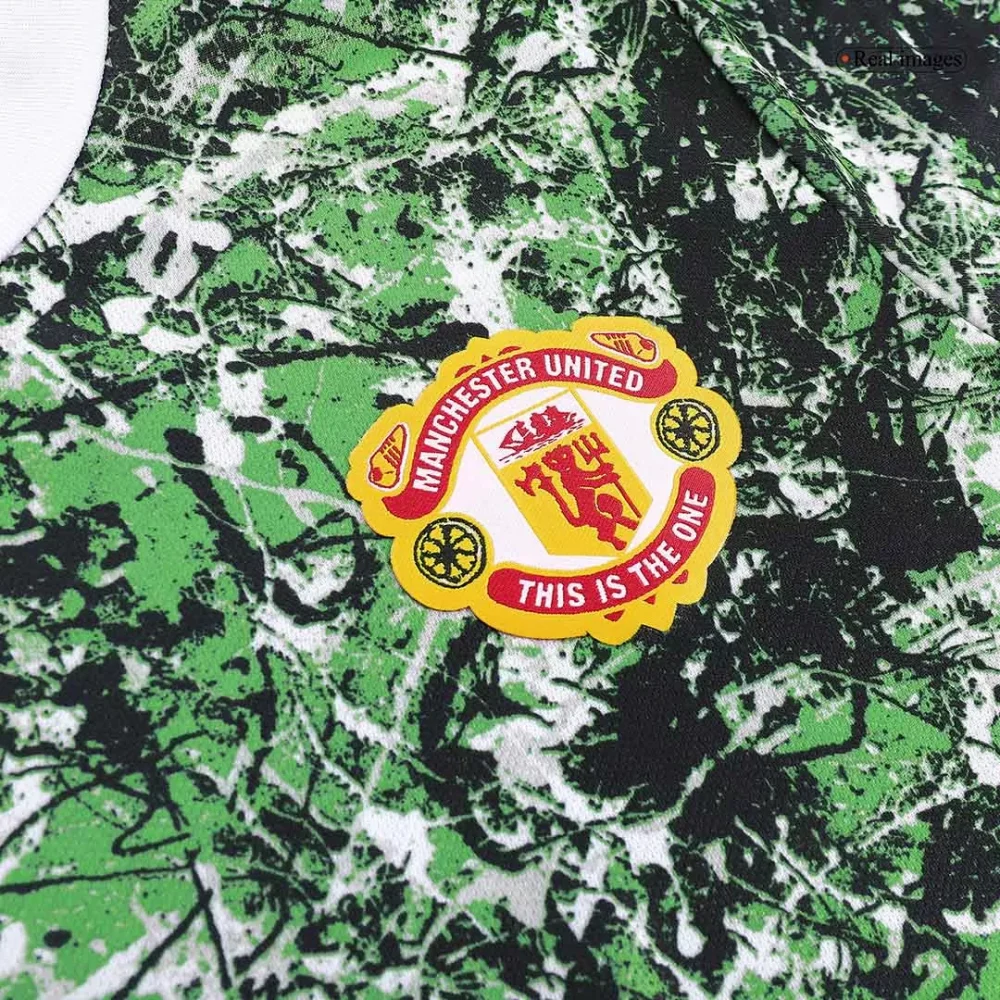 Manchester United X Stone Roses Pre-Match Soccer Jersey 2023/24 Green - Image 7