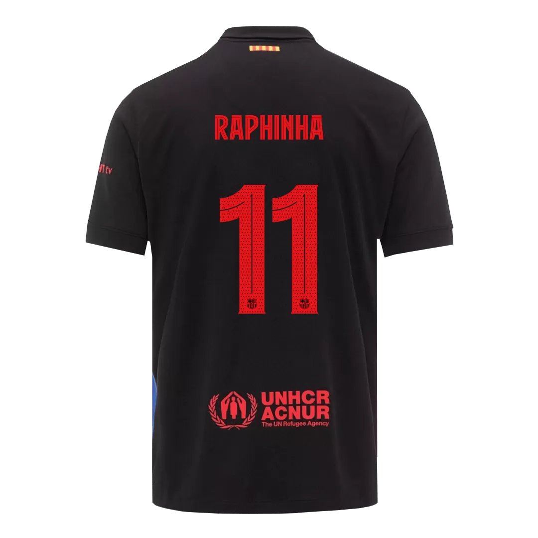 RAPHINHA #11 Barcelona Away Soccer Jersey - UCL - Image 3