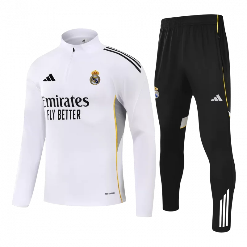 Real Madrid 1/4 Zip Tracksuit 2025/26 White