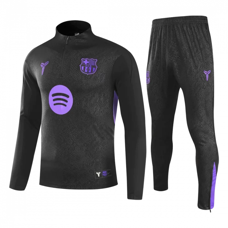 Barcelona 1/4 Zip Tracksuit 2025/26 Kids Black